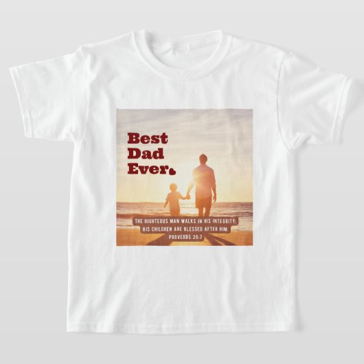 パパ最高の20:7キリスト教の聖書聖句 Tシャツ (レイダウン)