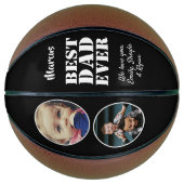 パパ最高の2 Photo Collage Father's Day Black バスケットボール (正面)
