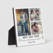パパ最高の3枚フォトコラージュ父の日の白 フォトプラーク (正面)