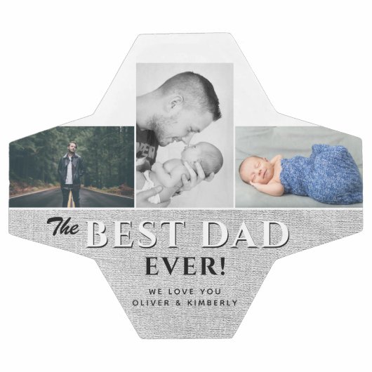 パパ最高の3枚写真コラージュ父の日 サッカーボール (フラット)