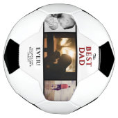 パパ最高の3枚写真コラージュ父の日 サッカーボール (回転)