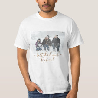 パパ最高の、お名前をカスタマイズして写真T-Shi Tシャツ