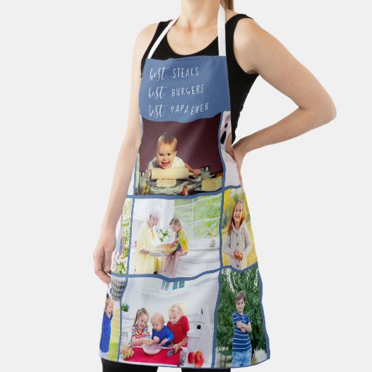 パパ最高の·エバー編集可能9枚の写真 エプロン (インサイチュ)