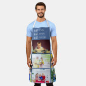 パパ最高の·エバー編集可能9枚の写真 エプロン (着用した状態)