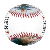 パパ最高の・エバ・アメリカン・フラッグ2フパーソナライズされたォト 野球ボール (裏面)