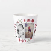 パパ最高のEverフローラ父の日2写真コラージュ カフェラテマグ (正面)