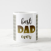 パパ最高のEver、タータンチェックパターン、父の日 ジャンボコーヒーマグカップ (正面)