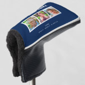 パパ最高のEver 3の写真をダークブルーゴルフヘッドコーブに ゴルフヘッドカバー (3/4 正面)