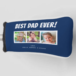 パパ最高のEver 3の写真をダークブルーゴルフヘッドコーブに ゴルフヘッドカバー