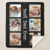 パパ最高のEver 6 Photo Collage in Black and White シェルパブランケット (正面)