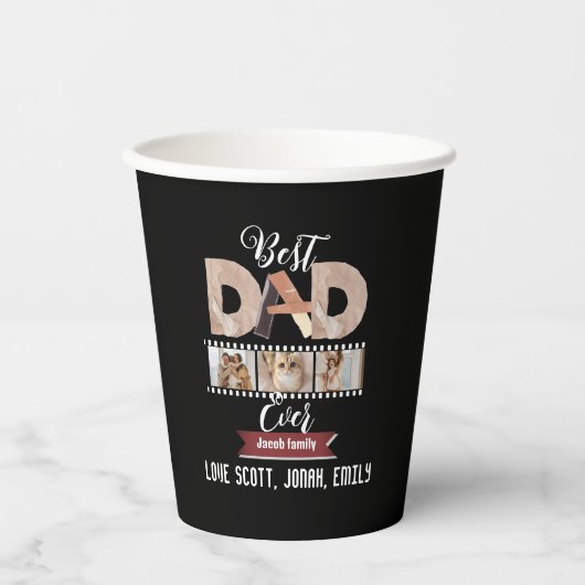 パパ最高のEver, Father's Day 3フォトコラージュ 紙コップ (正面)