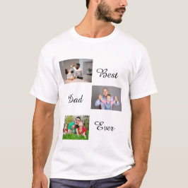 パパ最高のEver Father's Day 3 Photo Collage T-Shirt Tシャツ