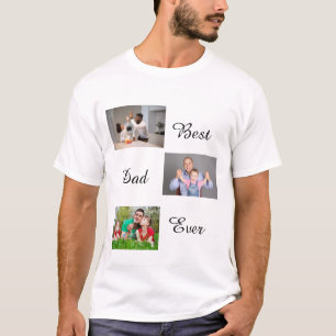 パパ最高のEver Father's Day 3 Photo Collage T-Shirt Tシャツ