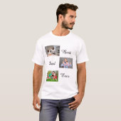パパ最高のEver Father's Day 3 Photo Collage T-Shirt Tシャツ (正面フル)