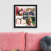 パパ最高のEver Father's Day 4 Photo Collage Black キャンバスプリント (インサイチュ (リビング))