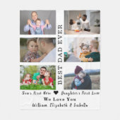 パパ最高のEver Father's Day 6 Photo Collage family フリースブランケット (正面)