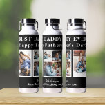 パパ最高のEver Happy Father's Day 5 photo collage ウォーターボトル<br><div class="desc">Happy モダン Father's Dayコンテンポラリー DADDY EVER 5家族の写真のコラージュ記念テンプレートとタイポグラフィスクリプトのと黒と白のウォーターシンプルボトルの写真。          5つのファミリー写真とテキストで独自の作成！文字と背景の色を変更できる。              父の日やパーソナライズされた誕生日の父やおじいちゃんへの可愛い贈り物。</div>