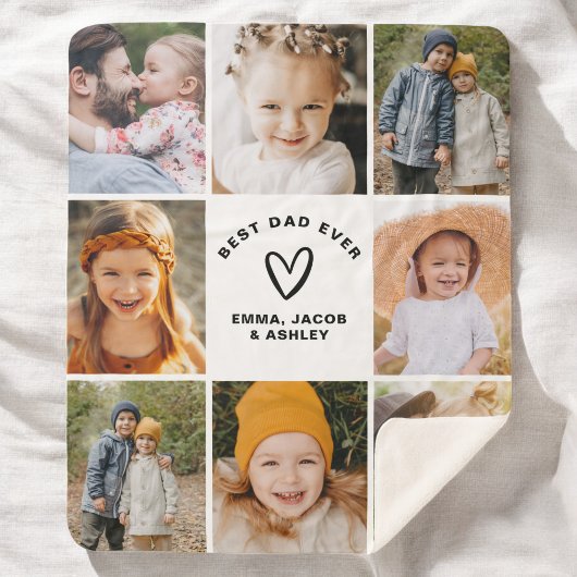 パパ最高のEver Instagram父の日フォトコラージュ シェルパブランケット