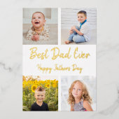 パパ最高のEver Photo Collage Father's Day Card 箔招待状 (正面)