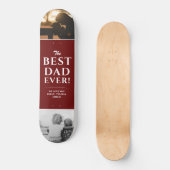 パパ最高のEver Red Father's Day 2 Photo Collage スケートボード (正面)