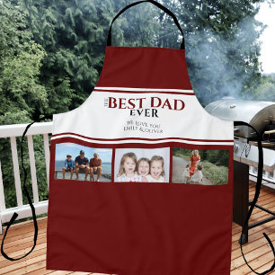 パパ最高のEver Red Father's Day 3 Photo Collage エプロン