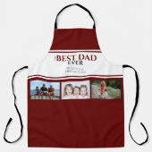 パパ最高のEver Red Father's Day 3 Photo Collage エプロン (正面)