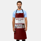 パパ最高のEver Red Father's Day 3 Photo Collage エプロン (着用した状態)