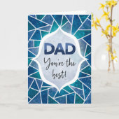 パパ最高！お父さんの日おめでとう ブルー カード (黄色い花)