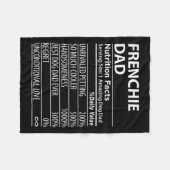 パパ栄養ファクトおもしろいフレンチー犬のオーナー フリースブランケット (正面(横))