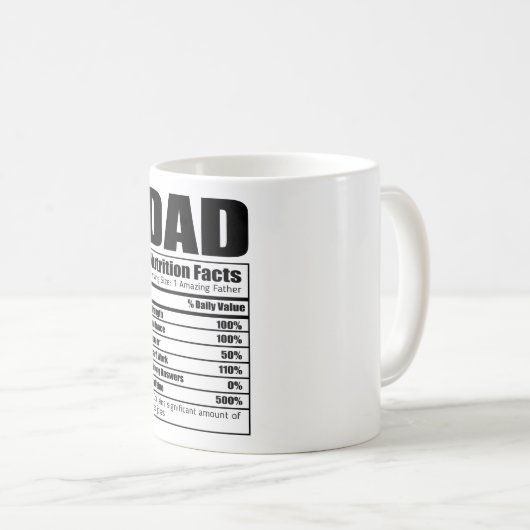 パパ栄養ファクトハッピーファーザーズ・デイ コーヒーマグカップ (正面右)