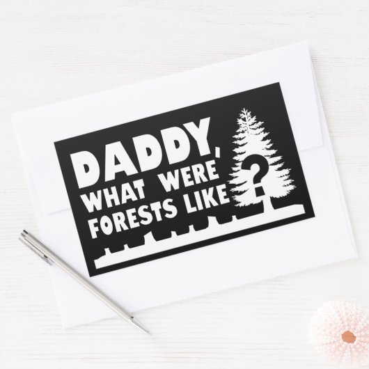 パパ森ってどんな感じ?森林破壊引用文 長方形シール (封筒)