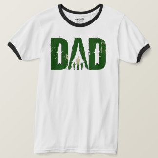 パパ歩くとキッズリンガーTシャツ Tシャツ