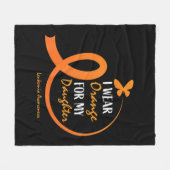 パパ母I衣服オレンジ私の娘の白血病Awa フリースブランケット (正面(横))