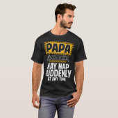 パパ注意!突然寝るかも 父の日 Tシャツ (正面フル)