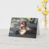 パパ熱狂するピットブル父のデイカード カード (黄色い花)