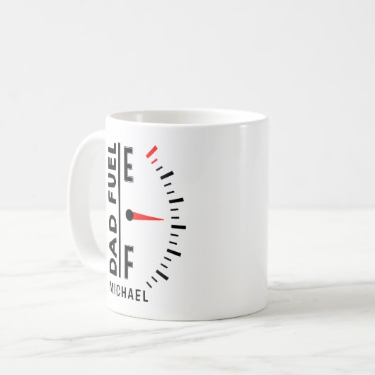 パパ燃料おもしろい父の日誕生日パーソナライズされた コーヒーマグカップ (正面左)