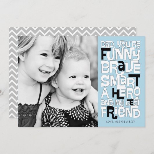 パパ父のデイカードに色を付ける 招待状 (正面/裏面)