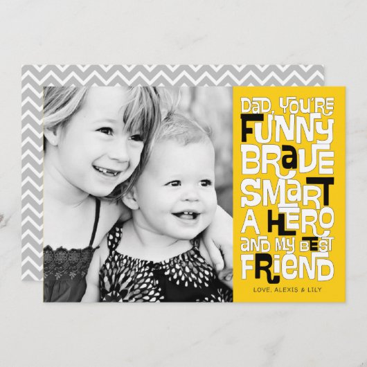 パパ父のデイカードに色を付ける 招待状 (正面/裏面)