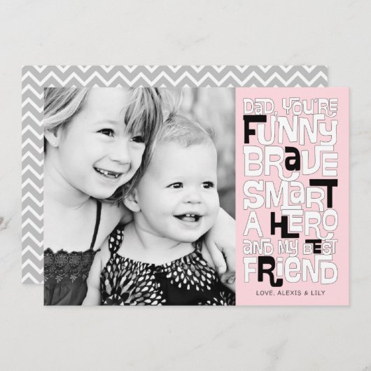 パパ父のデイカードに色を付ける 招待状 (正面/裏面)