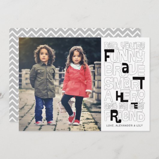 パパ父のデイカードに色を付ける 招待状 (正面/裏面)