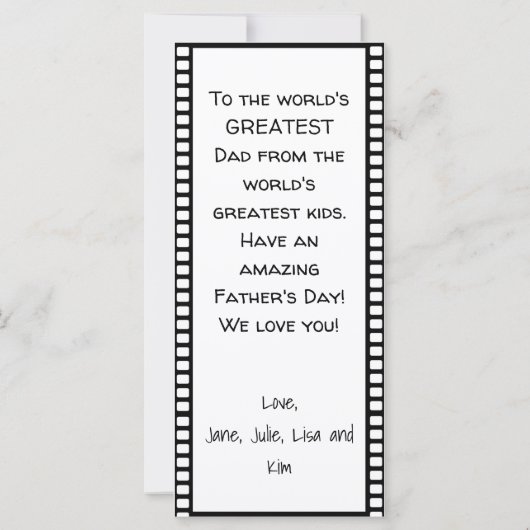 パパ父の日の映画4枚の写真コラージュカード (裏面)