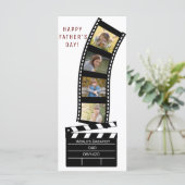 パパ父の日の映画4枚の写真コラージュカード (スタンド正面)