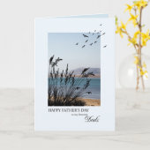 パパ父の日の海辺のシーン カード (黄色い花)