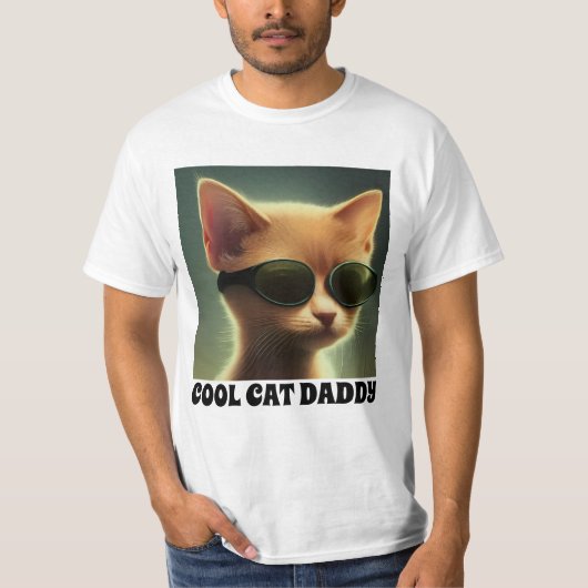 パパ父の日カッコいい猫Tシャツティー Tシャツ (正面)