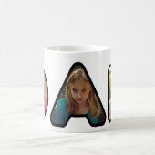 パパ父の日ブラックフォトコラージュ コーヒーマグカップ (中央)