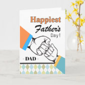 パパ父の日拳バンプ感動的 カード (黄色い花)