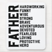 パパ父の日贈り物。パパ誕生日プレゼント。F マウスパッド (正面)