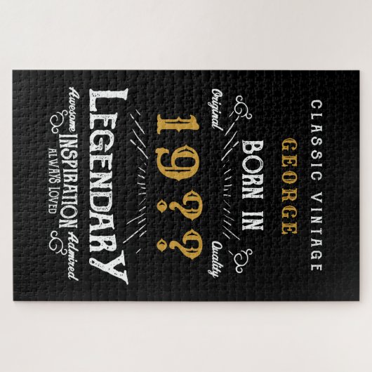 パパ父または夫の名前を追加する年の凡例ヴィンテージ ジグソーパズル (横)