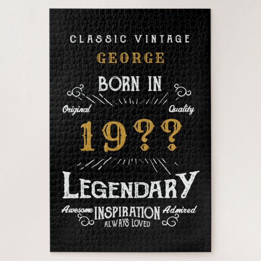 パパ父または夫の名前を追加する年の凡例ヴィンテージ ジグソーパズル (縦)