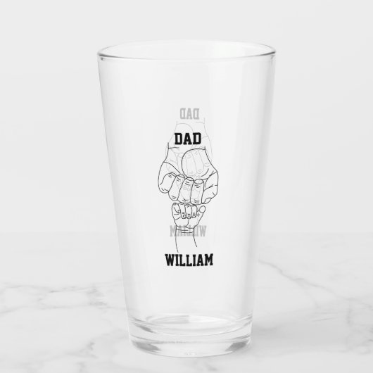 パパ父パーソナライズされた父パパと子供の名前のギフト タンブラーグラス (裏面)